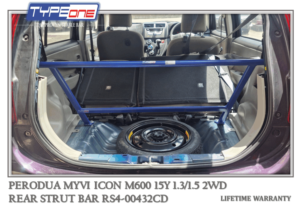Rear Strut Bar Perodua Myvi Icon M600 15Y RS4-00432CD - TypeOne