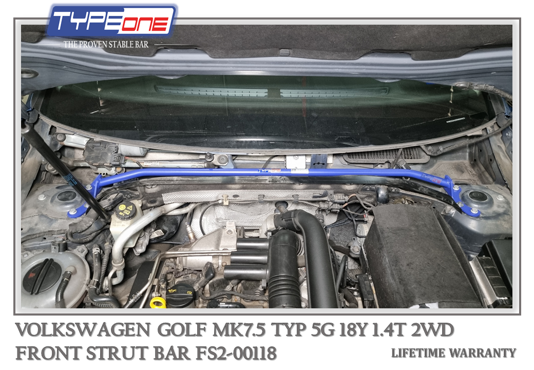 1- Front Strut Bar - Volkswagen Golf MK7.5 18Y (BLUE)