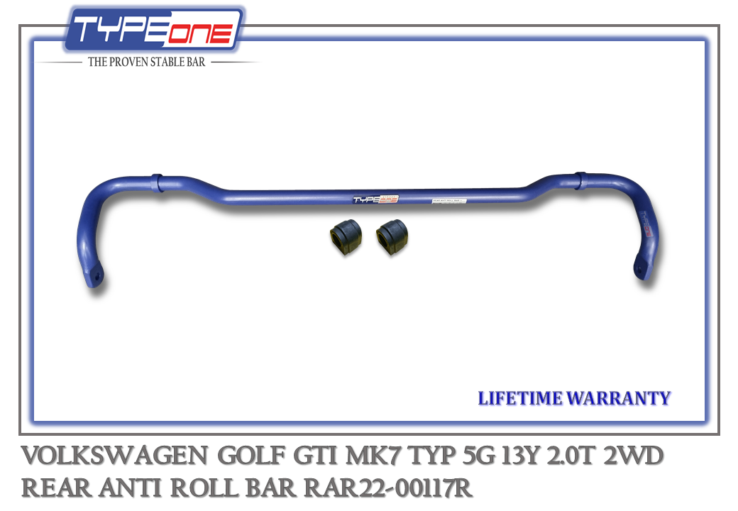 2- Rear Anti Roll Bar 22MM - Volkswagen Golf GTI MK7 13Y (BLUE) (BAR)