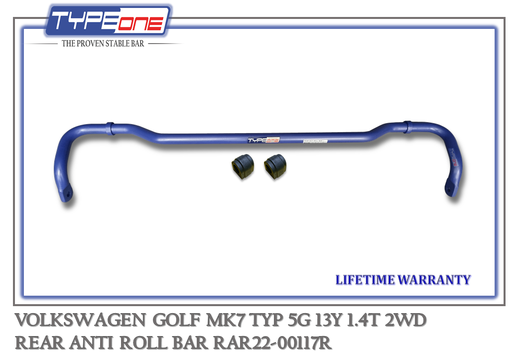2- Rear Anti Roll Bar 22MM - Volkswagen Golf MK7 13Y (BLUE) (BAR)