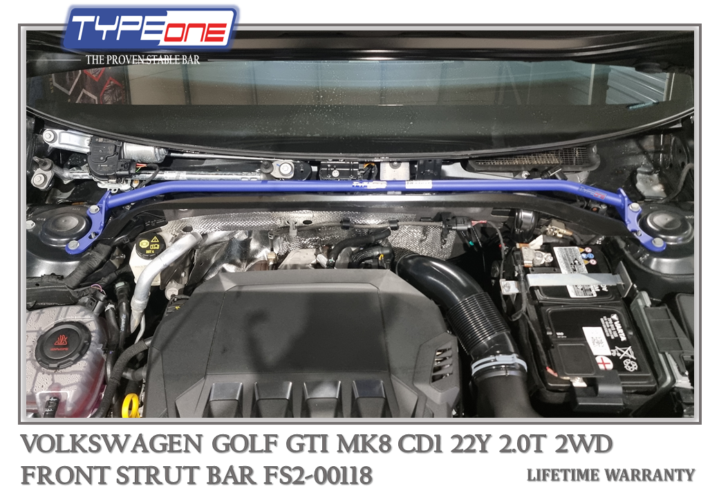1- Front Strut Bar (00118) - Volkswagen Golf GTI MK8 22Y (BLUE)