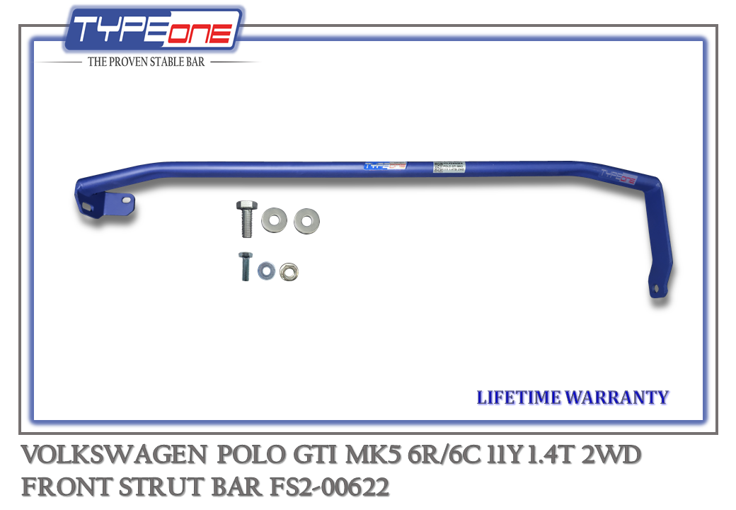1- Front Strut Bar - Volkswagen Polo GTI MK5 11Y (BLUE) (BAR)