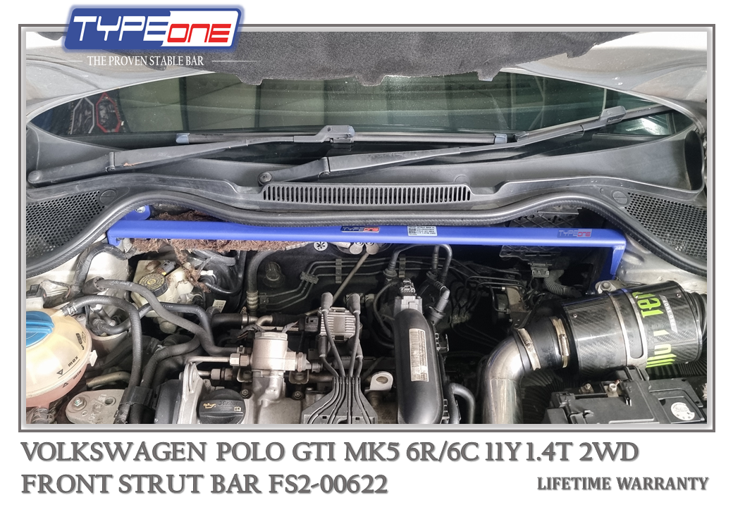 1- Front Strut Bar - Volkswagen Polo GTI MK5 11Y (BLUE)