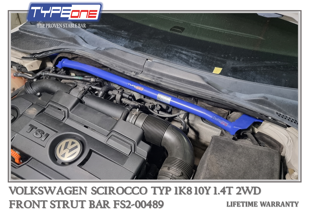 1- Front Strut Bar - Volkswagen Scirocco 10Y (BLUE)