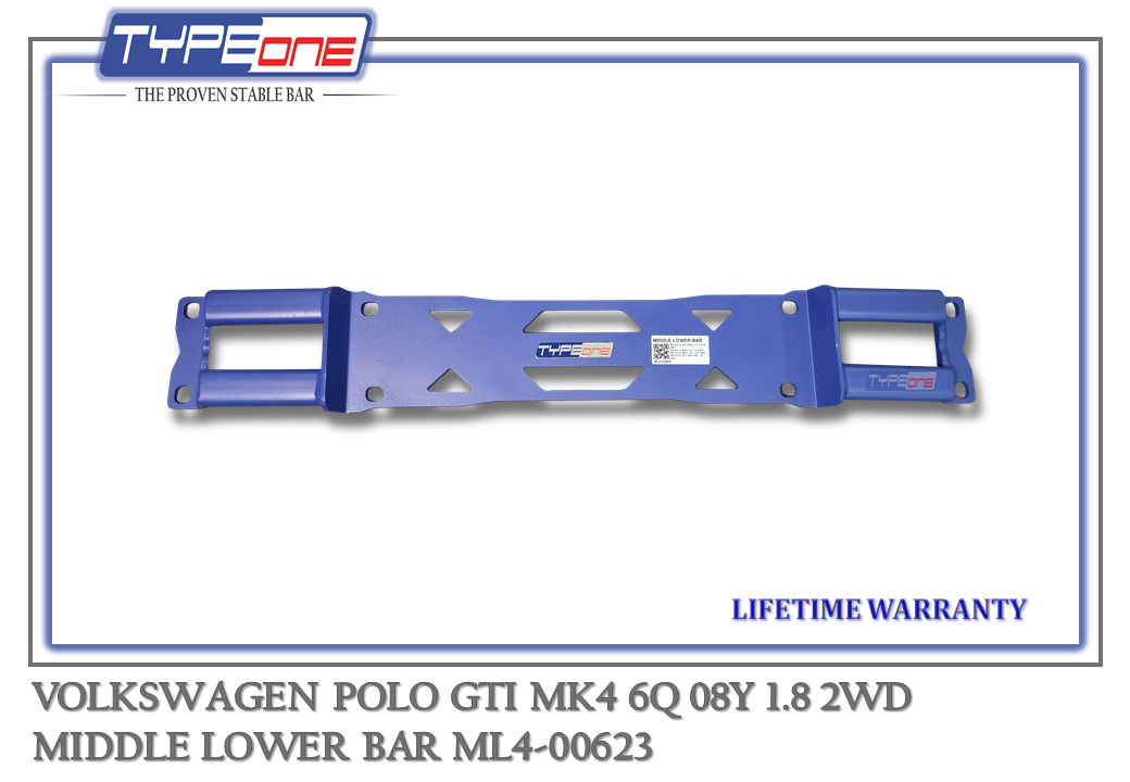 4- Middle Lower Bar (00623) - Volkswagen Polo GTI MK4 08Y (BLUE) (BAR)